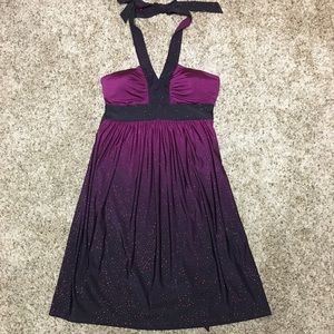 City Triangles Ombré Purple Sparkly Halter Dress S